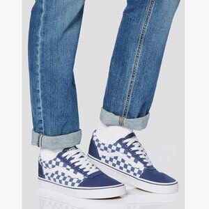 Vans Men Ward Blue and White Checkered Sneakers